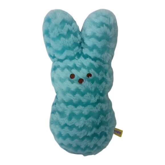 Peeps Bunny Rabbit Plush Blue Aqua Chevron Textured Pattern Stuffed Animal - Picture 16 of 16